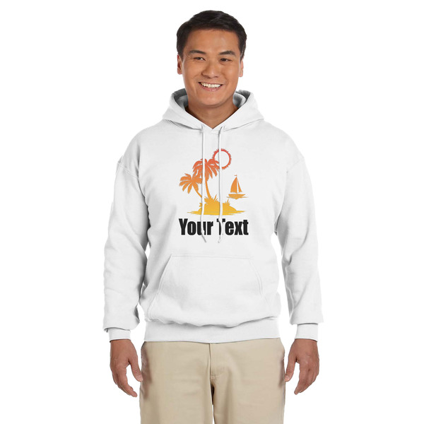 Custom Tropical Sunset Hoodie - White (Personalized)