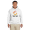 Tropical Sunset White Hoodie on Model - Front