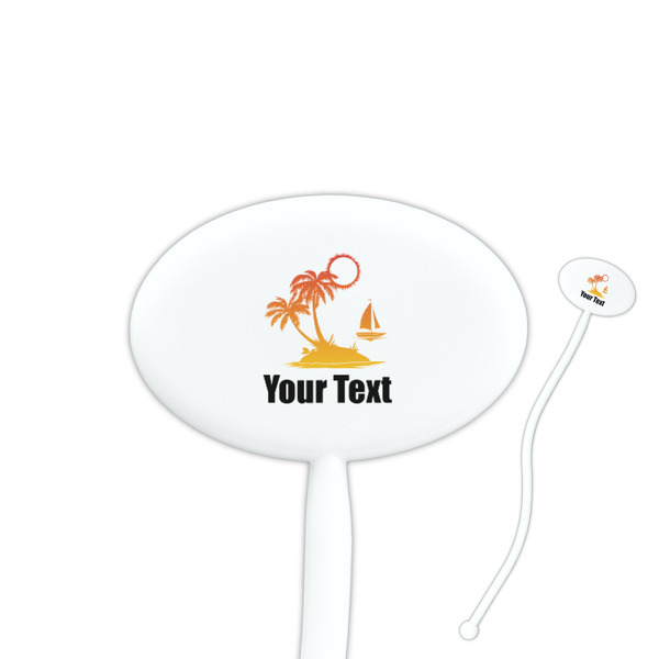 Custom Tropical Sunset Oval Plastic Stir Sticks (Personalized)