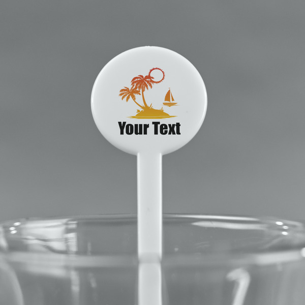 Tropical Sunset White Plastic 7" Stir Stick - Round - Main