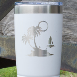 Tropical Sunset 20 oz Stainless Steel Tumbler - White - Single Sided