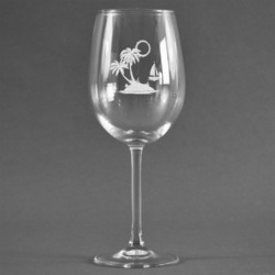 Tropical Sunset Wine Glass - Engraved (Personalized)