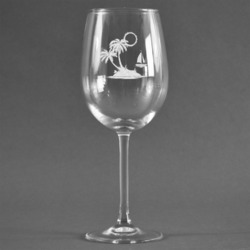 Tropical Sunset Wine Glass - Engraved