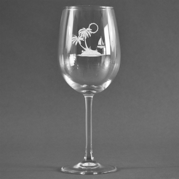 Custom Tropical Sunset Wine Glass (Single)