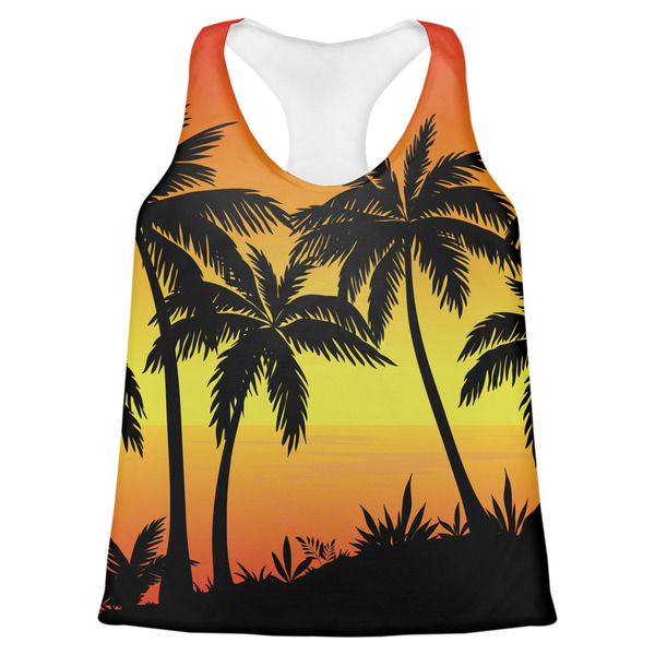 Custom Tropical Sunset Womens Racerback Tank Top - 2X Large
