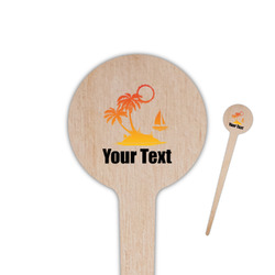 Tropical Sunset 4" Round Wooden Food Picks - Double Sided (Personalized)