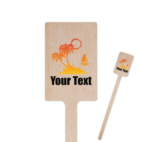 Custom Tropical Sunset Rectangle Wooden Stir Sticks (Personalized)