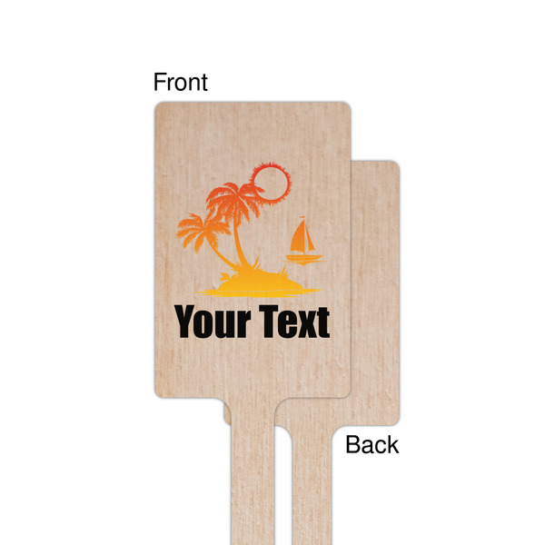 Tropical Sunset Wooden 6.25" Stir Stick - Rectangular - Single - Front & Back