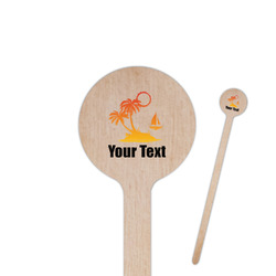 Tropical Sunset 6" Round Wooden Stir Sticks - Double Sided (Personalized)
