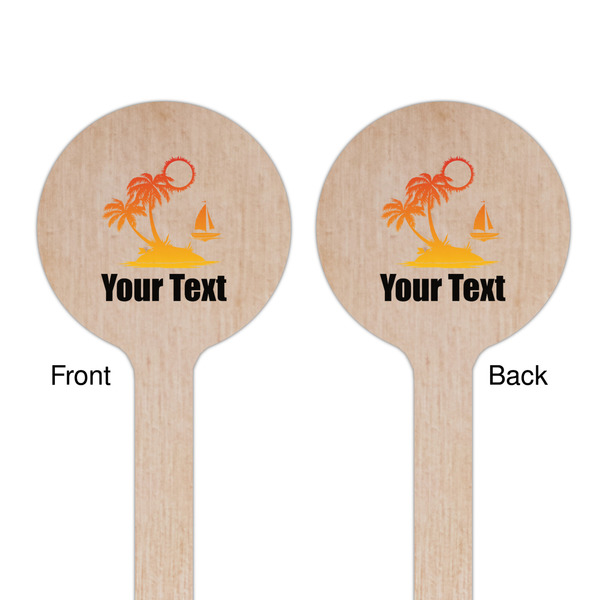 Tropical Sunset Wooden 6" Stir Stick - Round - Double Sided - Front & Back