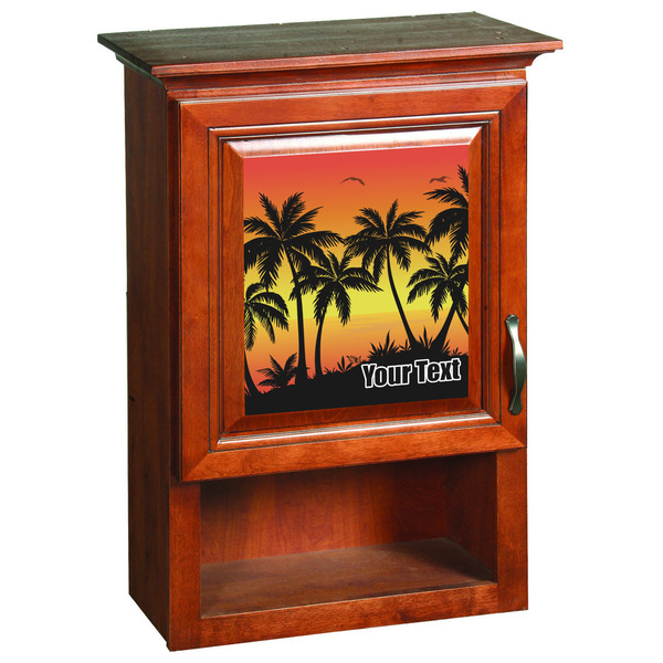 Tropical Sunset Wooden Cabinet Decal (Medium)