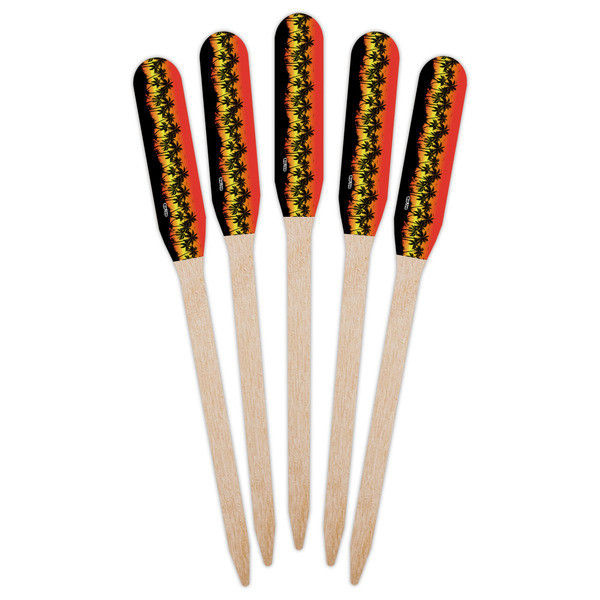 Tropical Sunset Wooden Food Pick - Paddle - Fan View