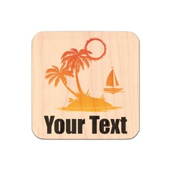 Tropical Sunset Genuine Maple or Cherry Wood Sticker (Personalized)