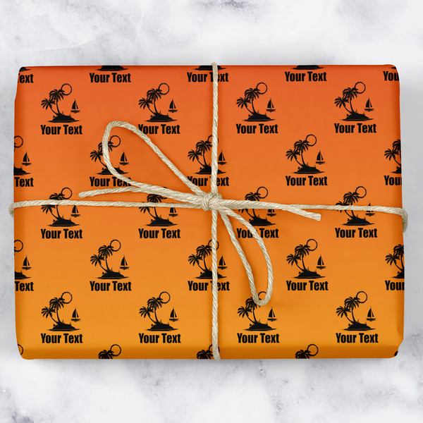 Custom Tropical Sunset Wrapping Paper (Personalized)