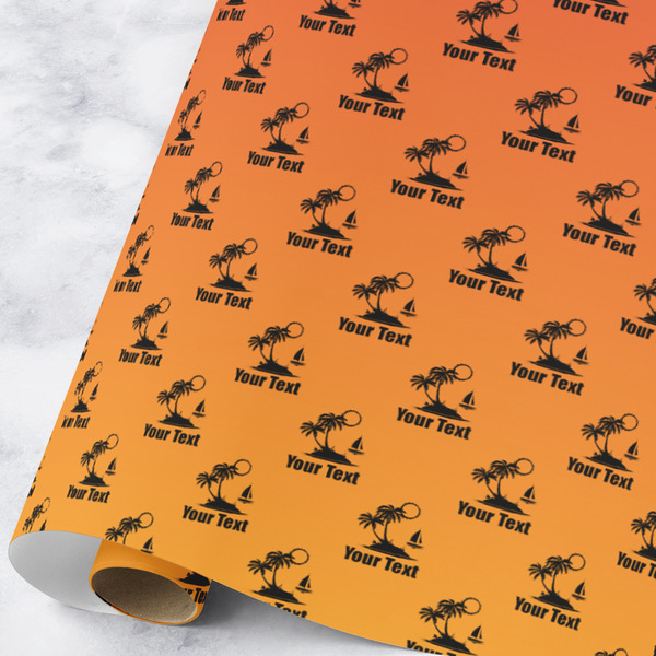 Custom Tropical Sunset Wrapping Paper Roll - Large (Personalized)
