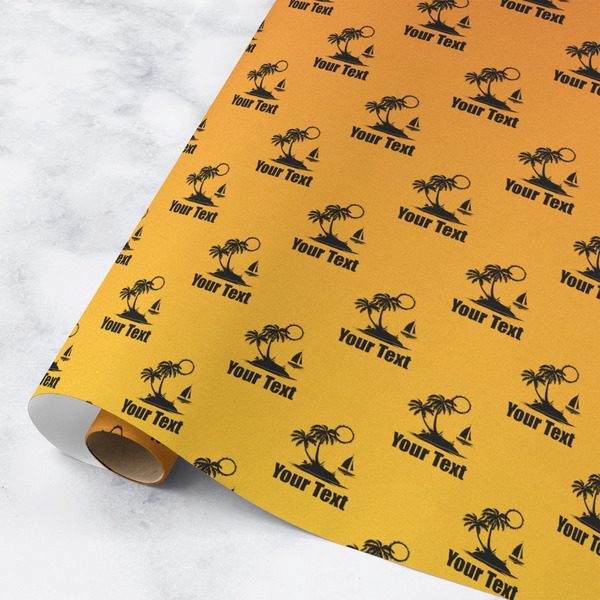 Custom Tropical Sunset Wrapping Paper Roll - Medium - Matte (Personalized)