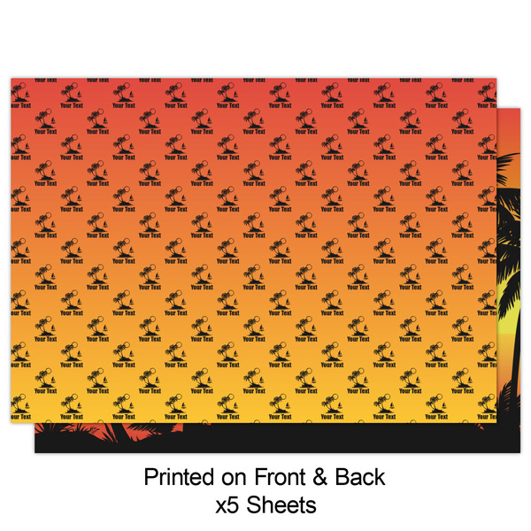 Tropical Sunset Wrapping Paper Sheet - Double Sided - Front