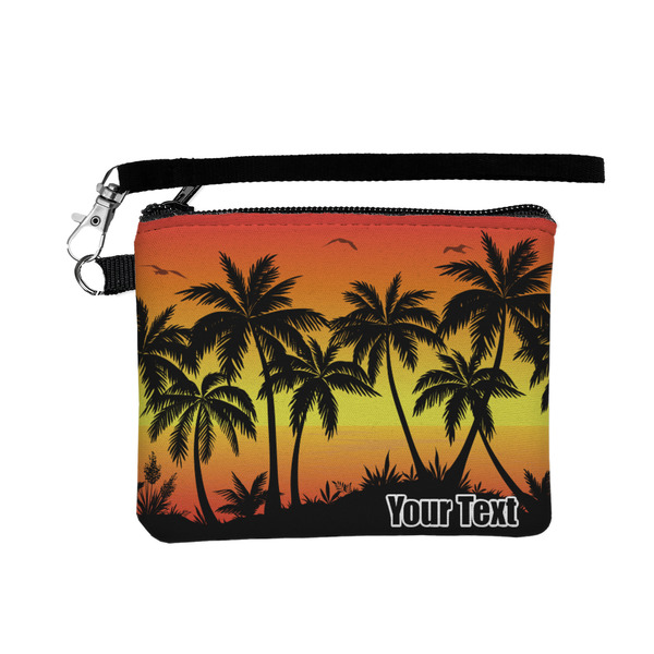 Custom Tropical Sunset Wristlet ID Case w/ Name or Text