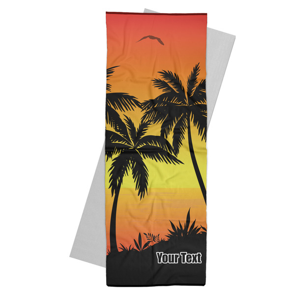 Custom Tropical Sunset Yoga Mat Towel (Personalized)