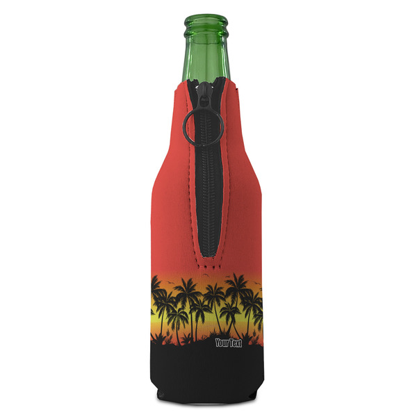 Tropical Sunset Zipper Bottle Cooler - BACK (bottle)