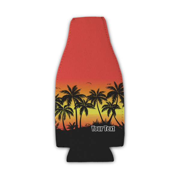 Custom Tropical Sunset Zipper Bottle Cooler (Personalized)