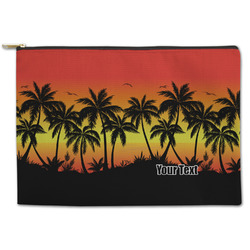 Tropical Sunset Zipper Pouch - Large - 12.5"x8.5" (Personalized)