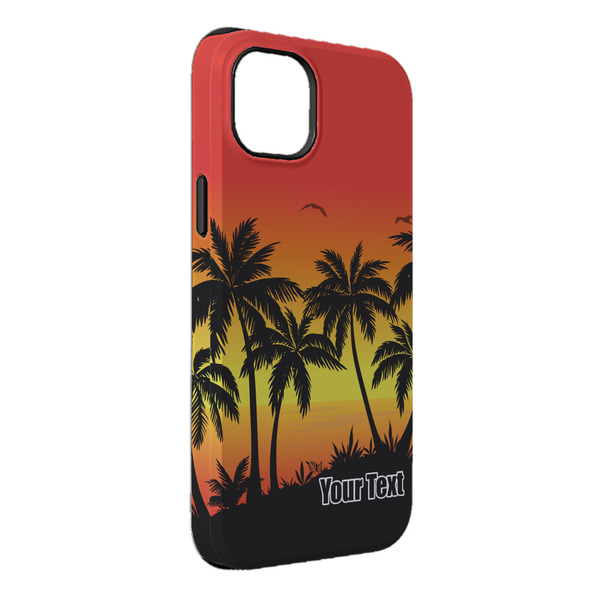 Custom Tropical Sunset iPhone Case - Rubber Lined - iPhone 14 Plus (Personalized)