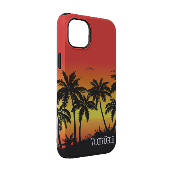 Custom Tropical Sunset iPhone Case - Rubber Lined - iPhone 14 Pro (Personalized)