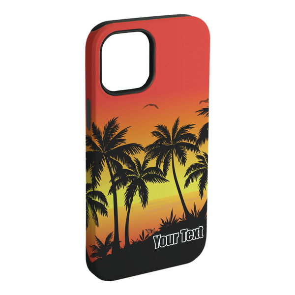 Custom Tropical Sunset iPhone Case - Rubber Lined - iPhone 15 Plus (Personalized)