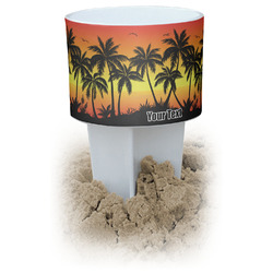 Tropical Sunset White Beach Spiker Drink Holder (Personalized)