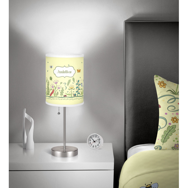 Nature & Flowers 7 inch drum lamp shade - in room