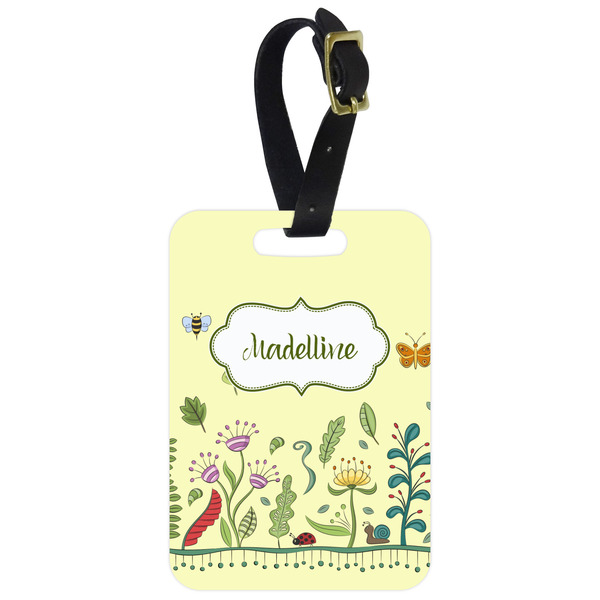 Custom Nature Inspired Metal Luggage Tag w/ Name or Text