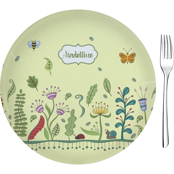 Custom Nature Inspired Glass Appetizer / Dessert Plate 8" (Personalized)
