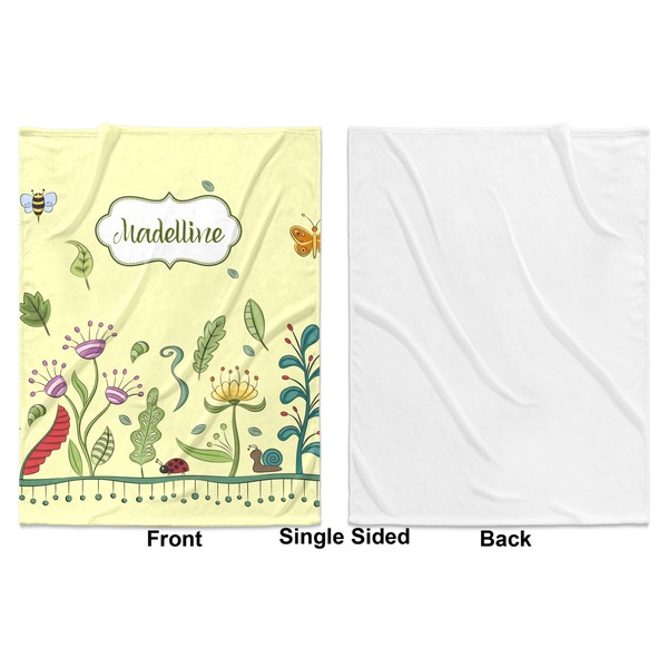 Nature & Flowers Baby Blanket (Single Sided - Printed Front, White Back)