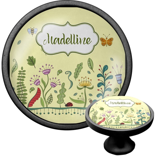 Custom Nature Inspired Cabinet Knob (Black) (Personalized)