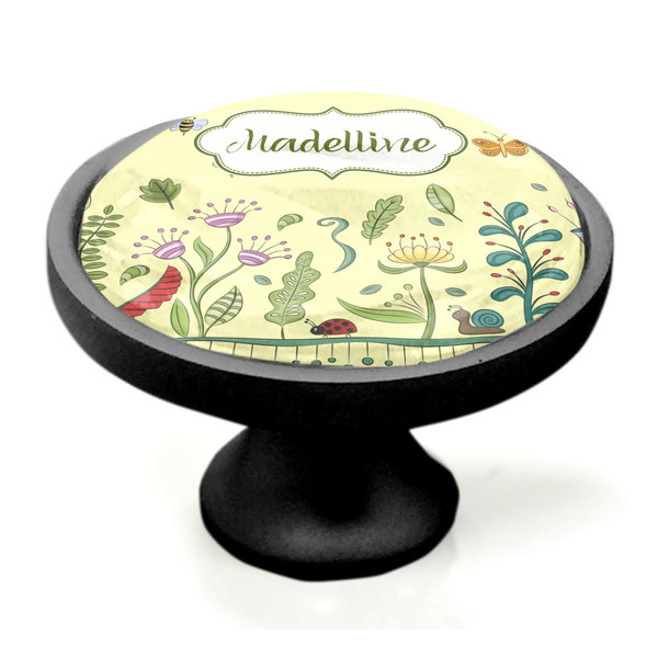 Nature & Flowers Black Custom Cabinet Knob (Side)