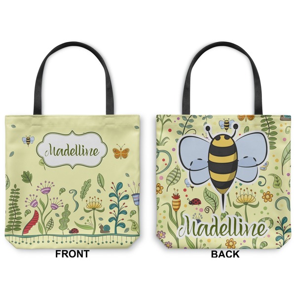 Nature & Flowers Canvas Tote - Front and Back