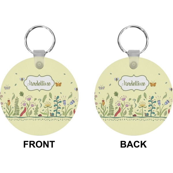 Nature & Flowers Circle Keychain (Front + Back)