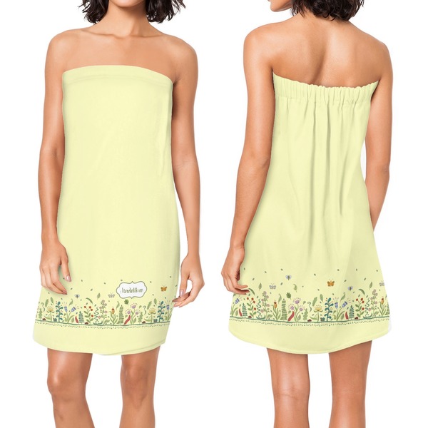 Nature & Flowers Custom Bath Wrap - Front & Back View