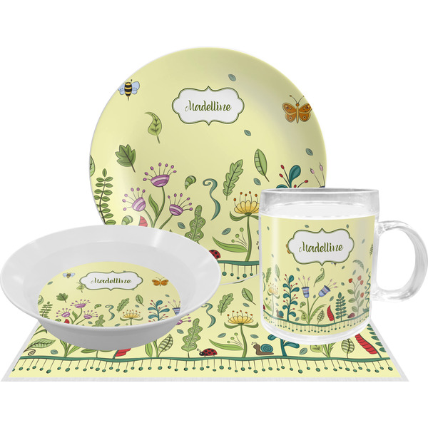 Custom Nature Inspired Dinner Set - Single 4 Pc Setting w/ Name or Text