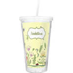 Nature Inspired Double Wall Tumbler with Straw (Personalized)