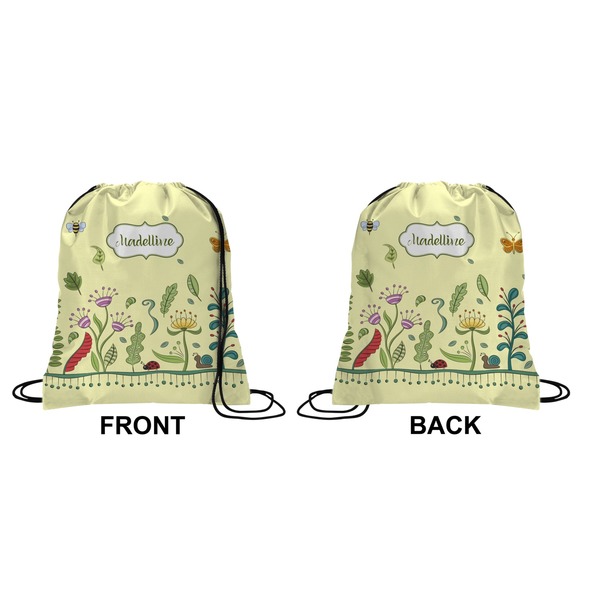 Nature & Flowers Drawstring Backpack Front & Back Small