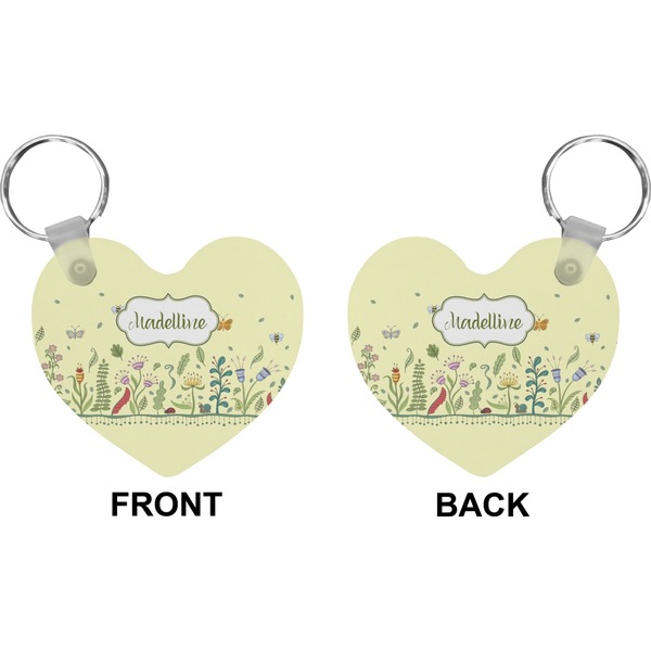 Nature & Flowers Heart Keychain (Front + Back)