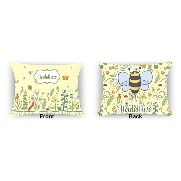 Nature & Flowers Outdoor Rectangular Throw Pillow (Front and Back)