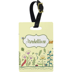 Nature Inspired Plastic Luggage Tag - Rectangular w/ Name or Text