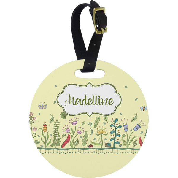 Custom Nature Inspired Plastic Luggage Tag - Round (Personalized)