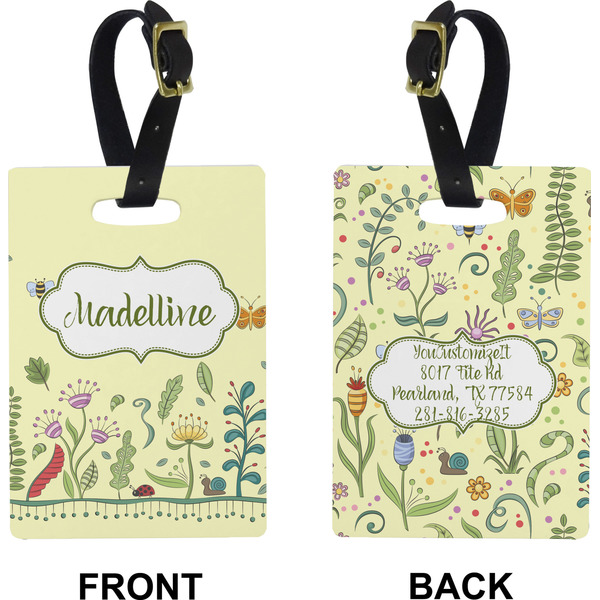 Nature & Flowers Rectangle Luggage Tag (Front + Back)
