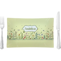 Nature Inspired Rectangular Glass Lunch / Dinner Plate - Single or Set (Personalized)