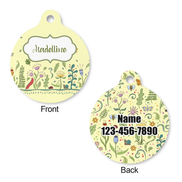 Nature & Flowers Round Pet Tag - Front & Back