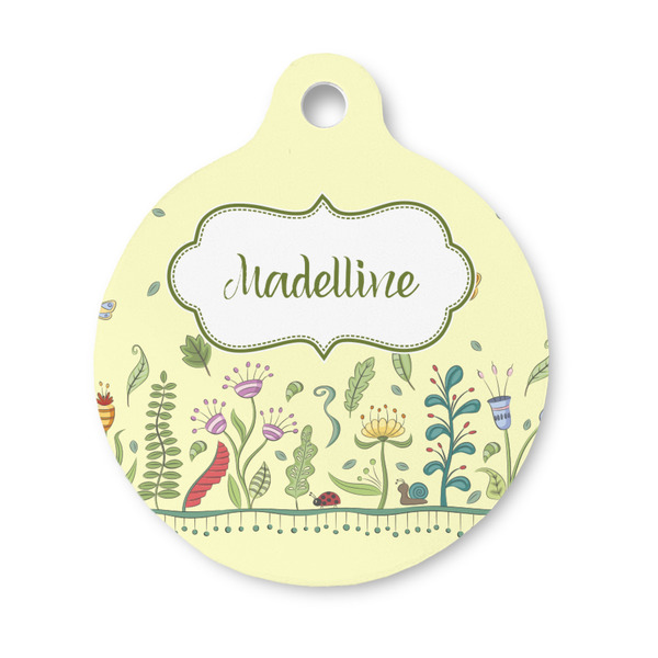 Custom Nature Inspired Round Pet ID Tag - Small (Personalized)